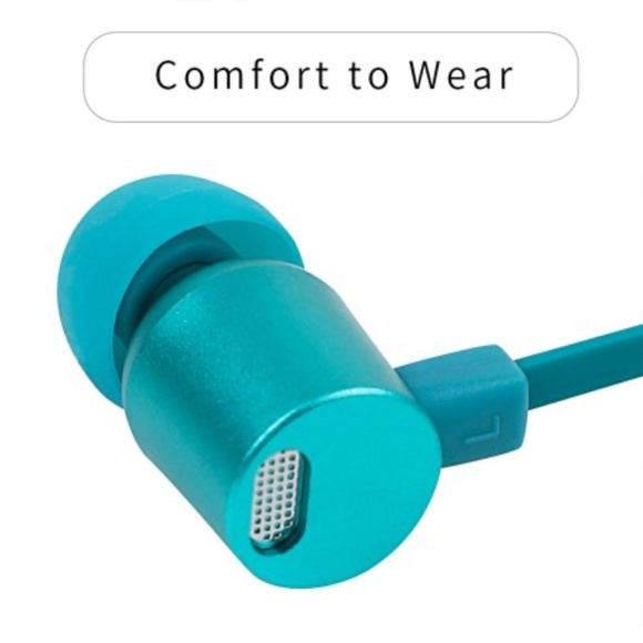 Mint Green Metallic Bass In-Ear Headphones With Microphone - Picture 4 of 6